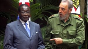 ZimbabweanI President Robert Mugabe arrives in Havana for an official three-day visit with President Fidel Castro