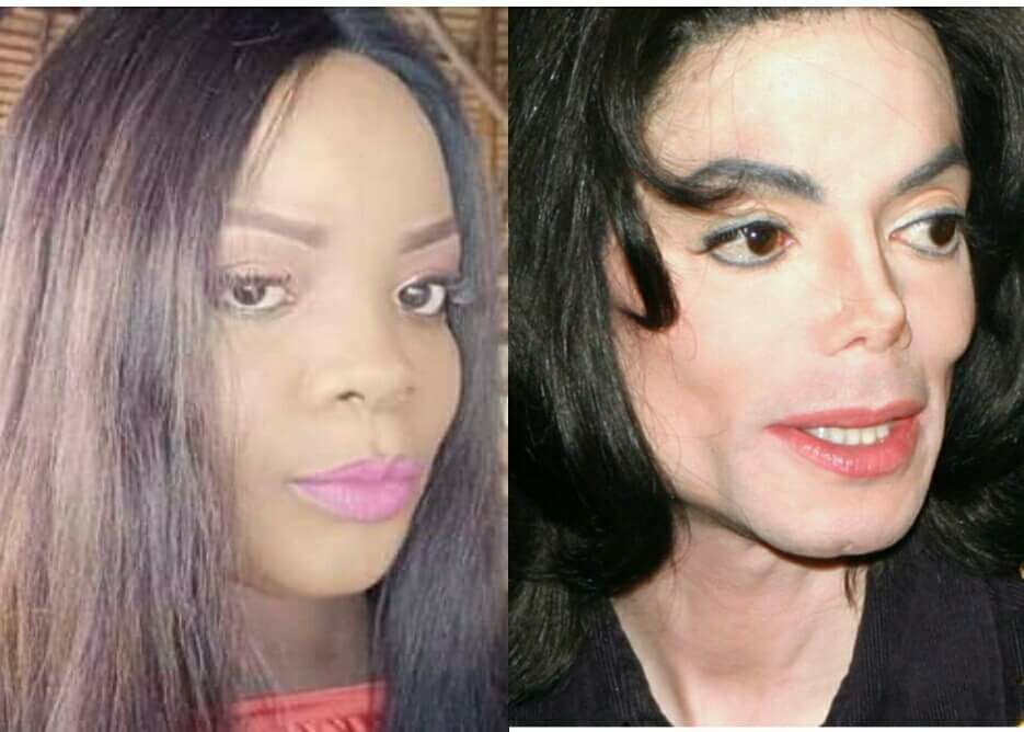 Internautas zombam da cara da Lourena Nhate por se parecer com Michael Jackson Entretanto, na foto ela aparece com excesso de maquilhagem e comentários