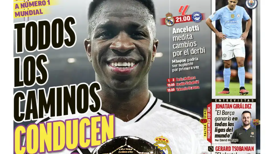 Vinícius Jr. é o “candidato n.º 1 à Bola de Ouro”, diz-se em Espanha